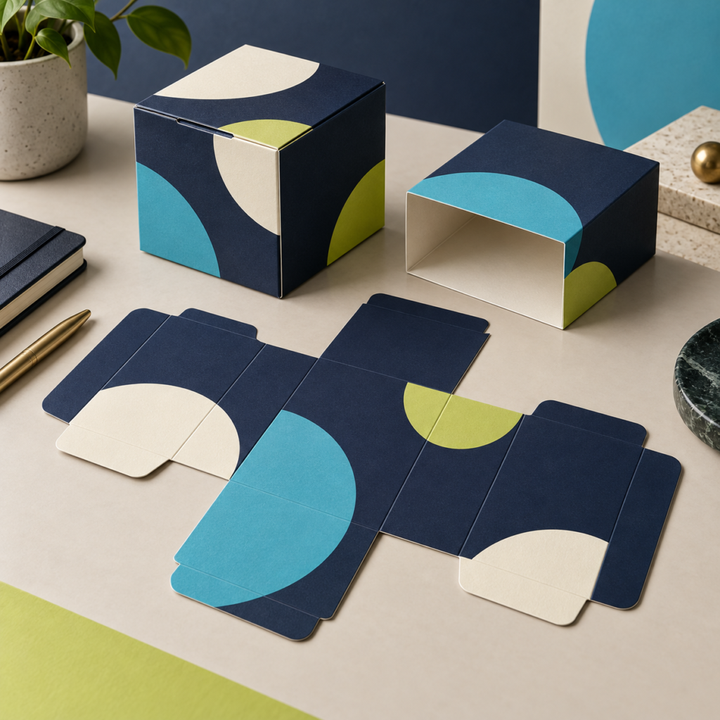 Custom packaging box, sleeve and print dieline